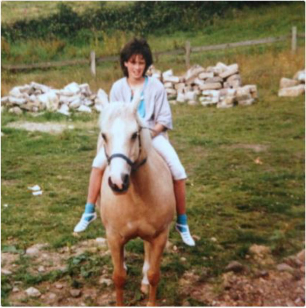 Awkward Lena Headey on a horse.