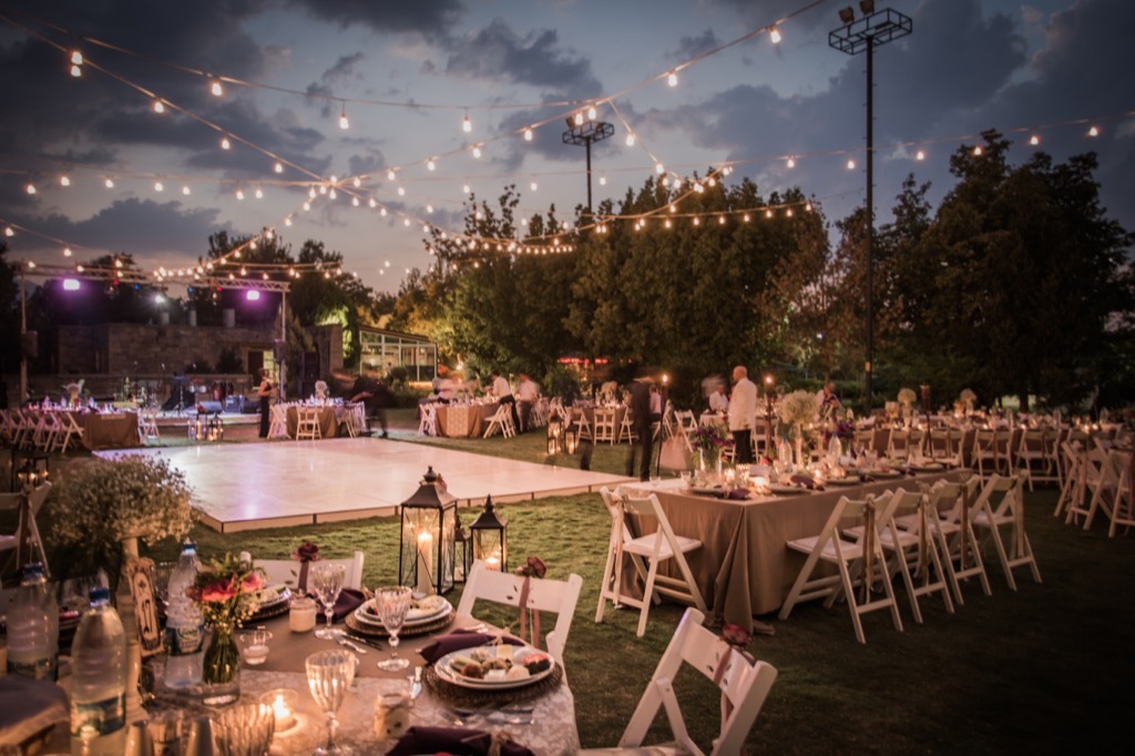 outdoor wedding at night