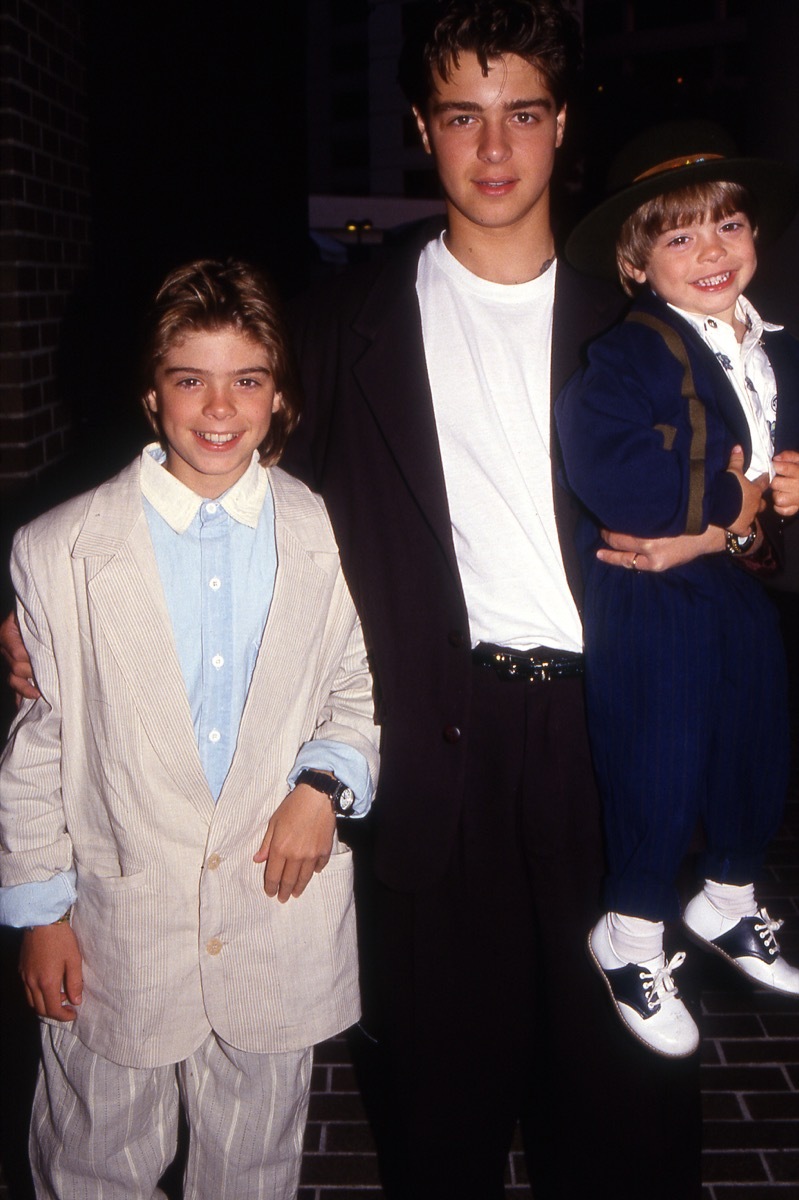 joey lawrence and his two brothers matthew and andrew, 1990s, vintage red carpet photos