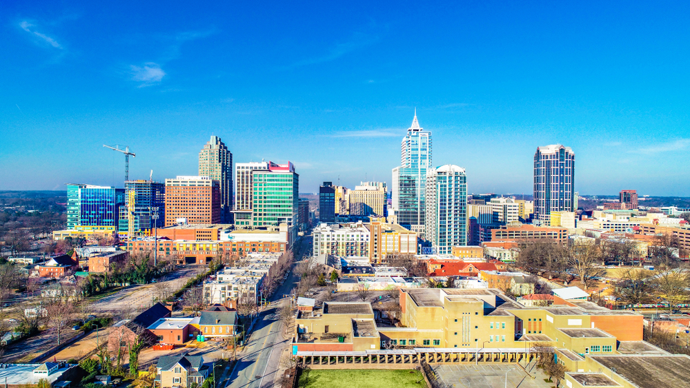 The skyline of Raleigh, North Carolina