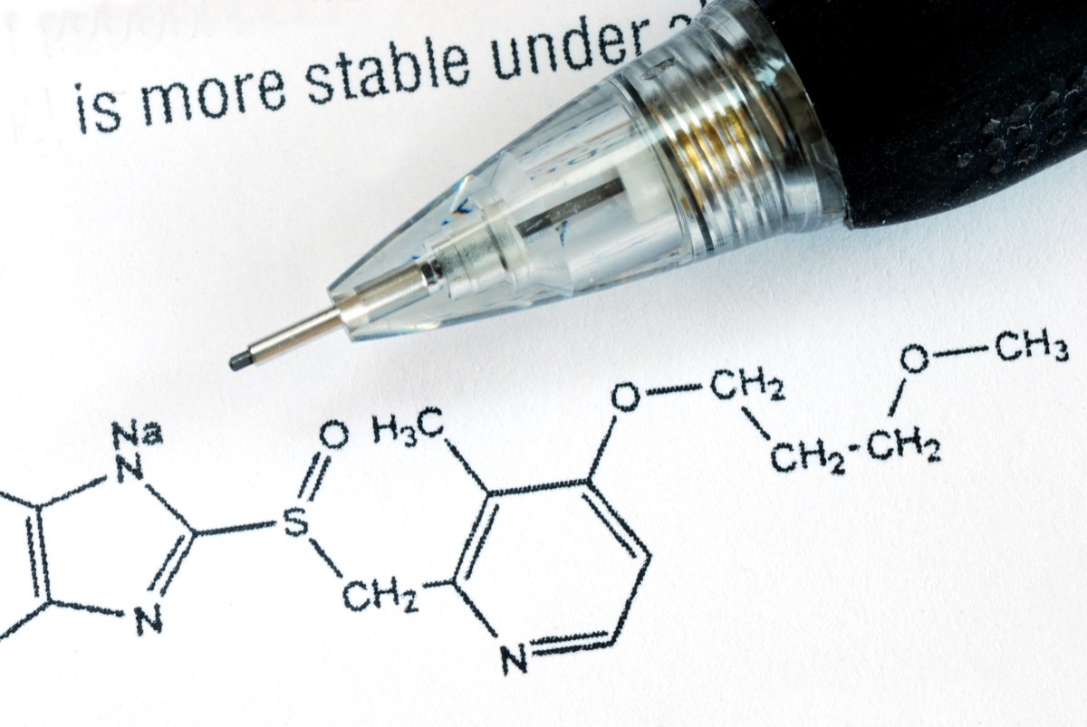 A piece of paper with a chemistry equation on it