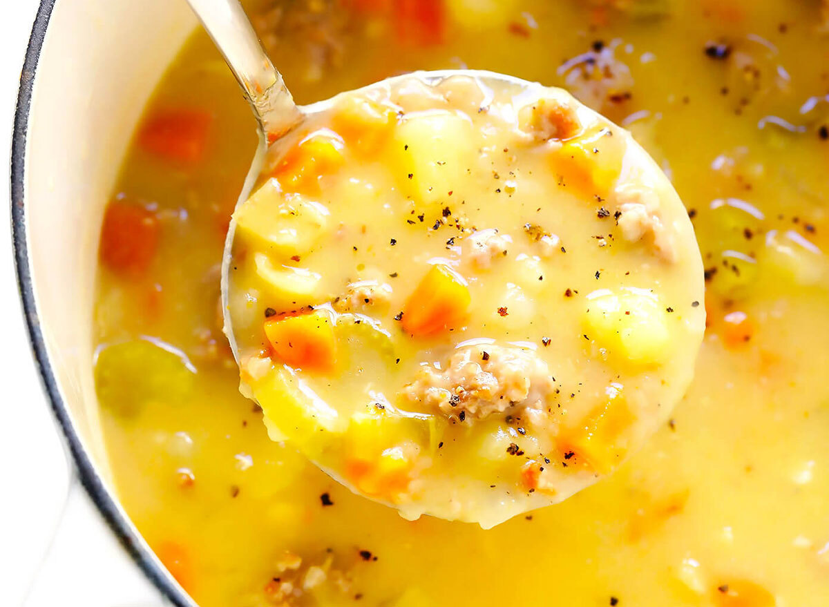 turkey cheeseburger soup