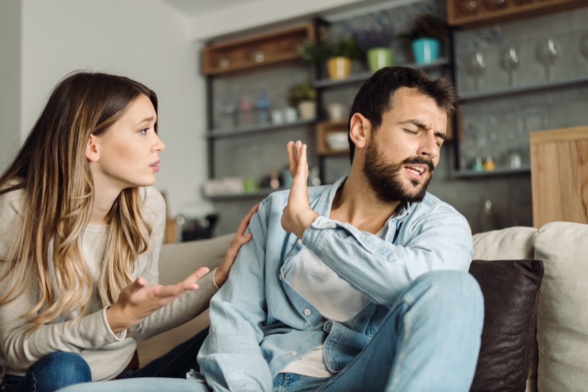 Man and Woman Trying to Talk