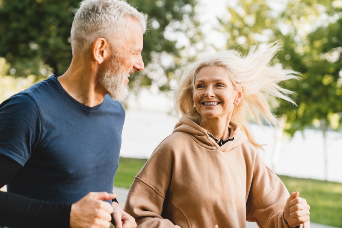 couple running together outside