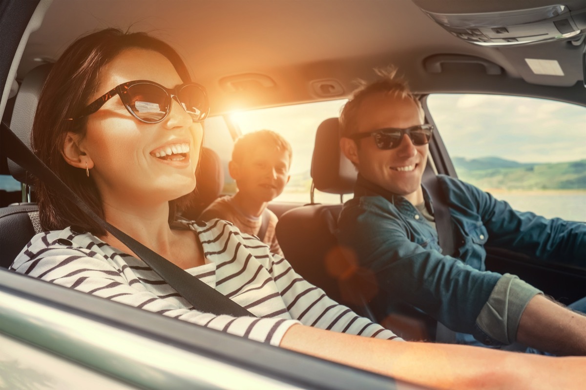 Family on road trip