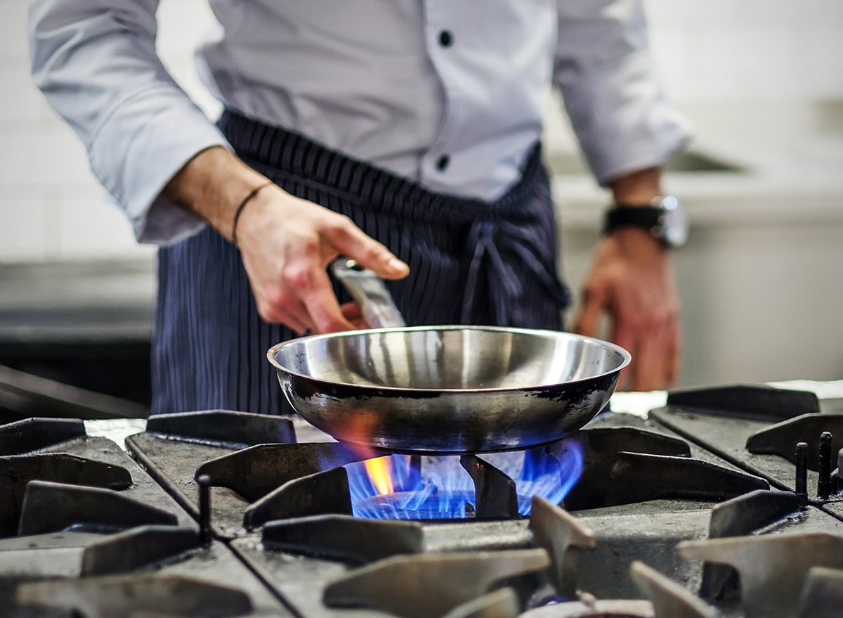 Heat under pan