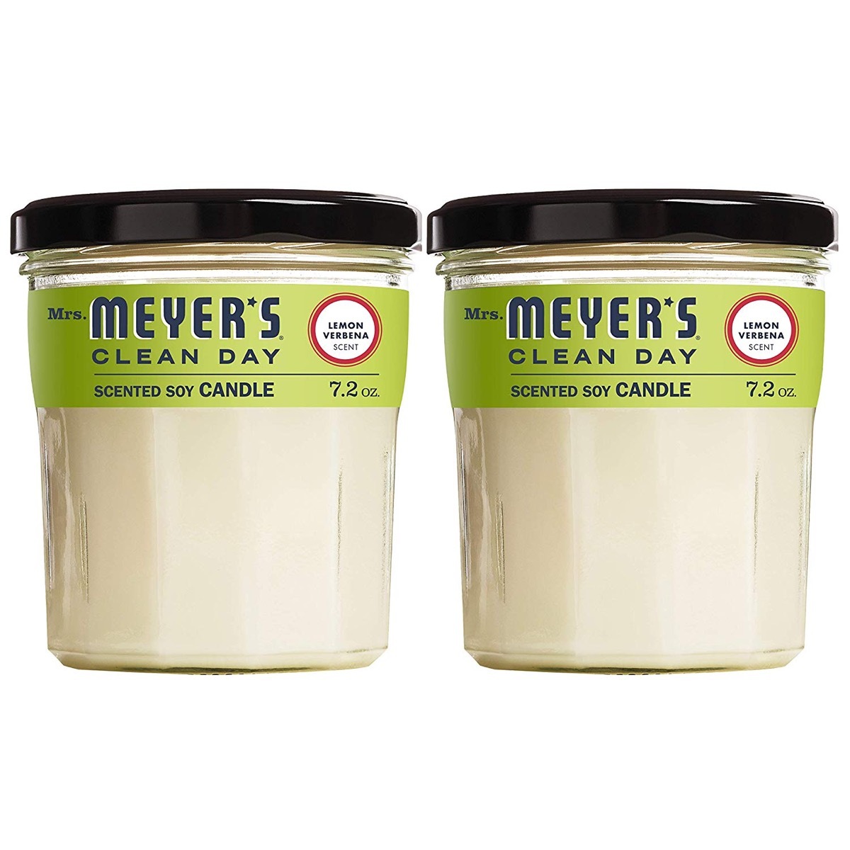 two mrs meyer's clean day candles, essential home supplies