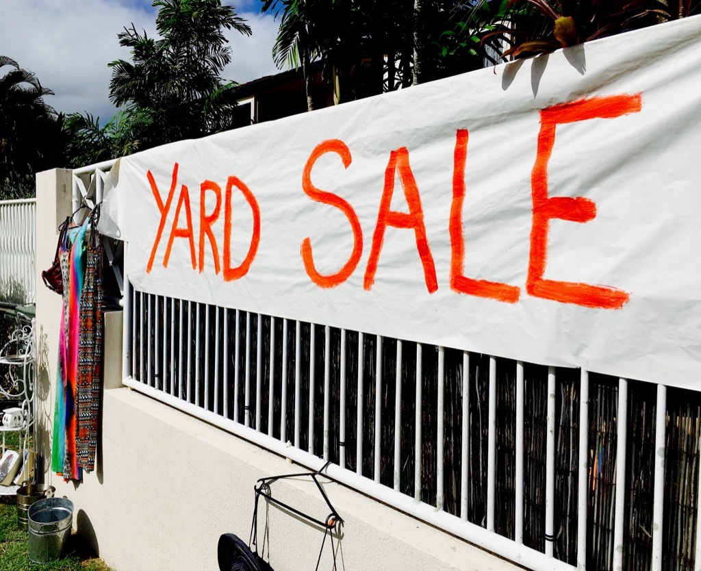 yard sale in the summer