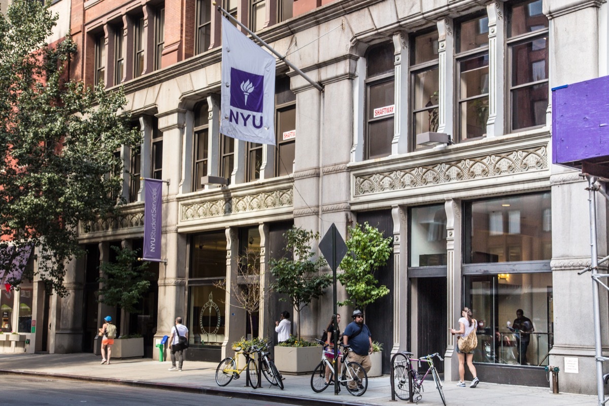 NEW YORK CITY - SEPTEMBER 13, 2013: Street view of New York University NYU in Greenwich Village Manhattan. - Image