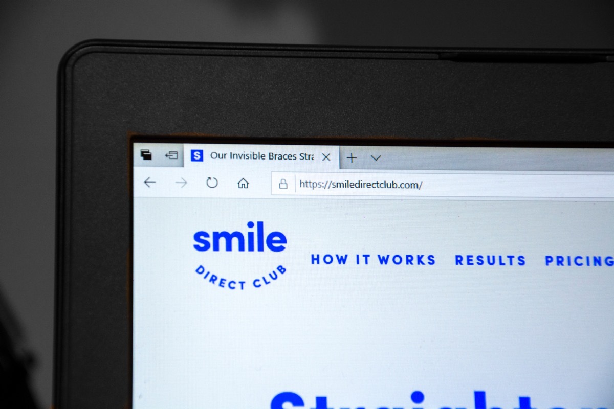 smiledirectclub logo on laptop