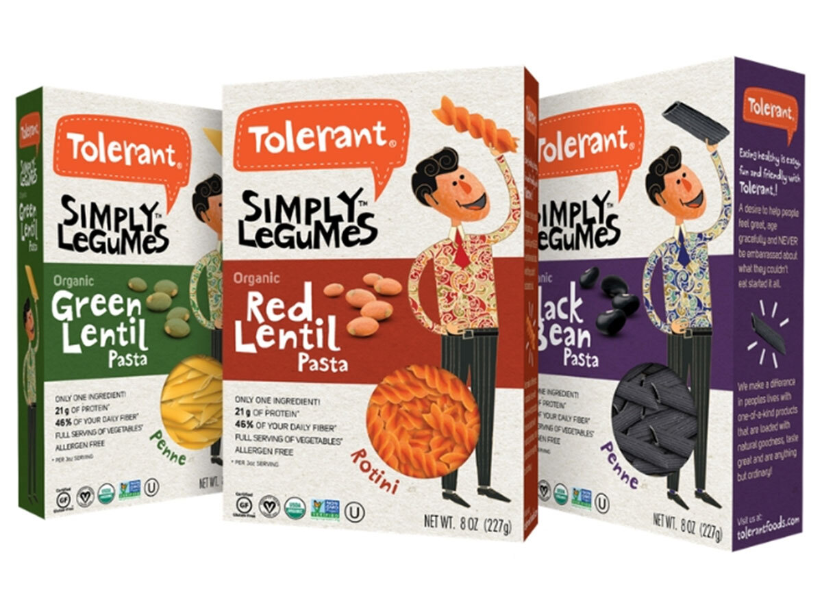 Tolerant simply legumes pasta