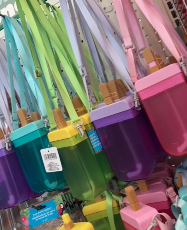 Colorful popsicle canteens at Dollar Tree