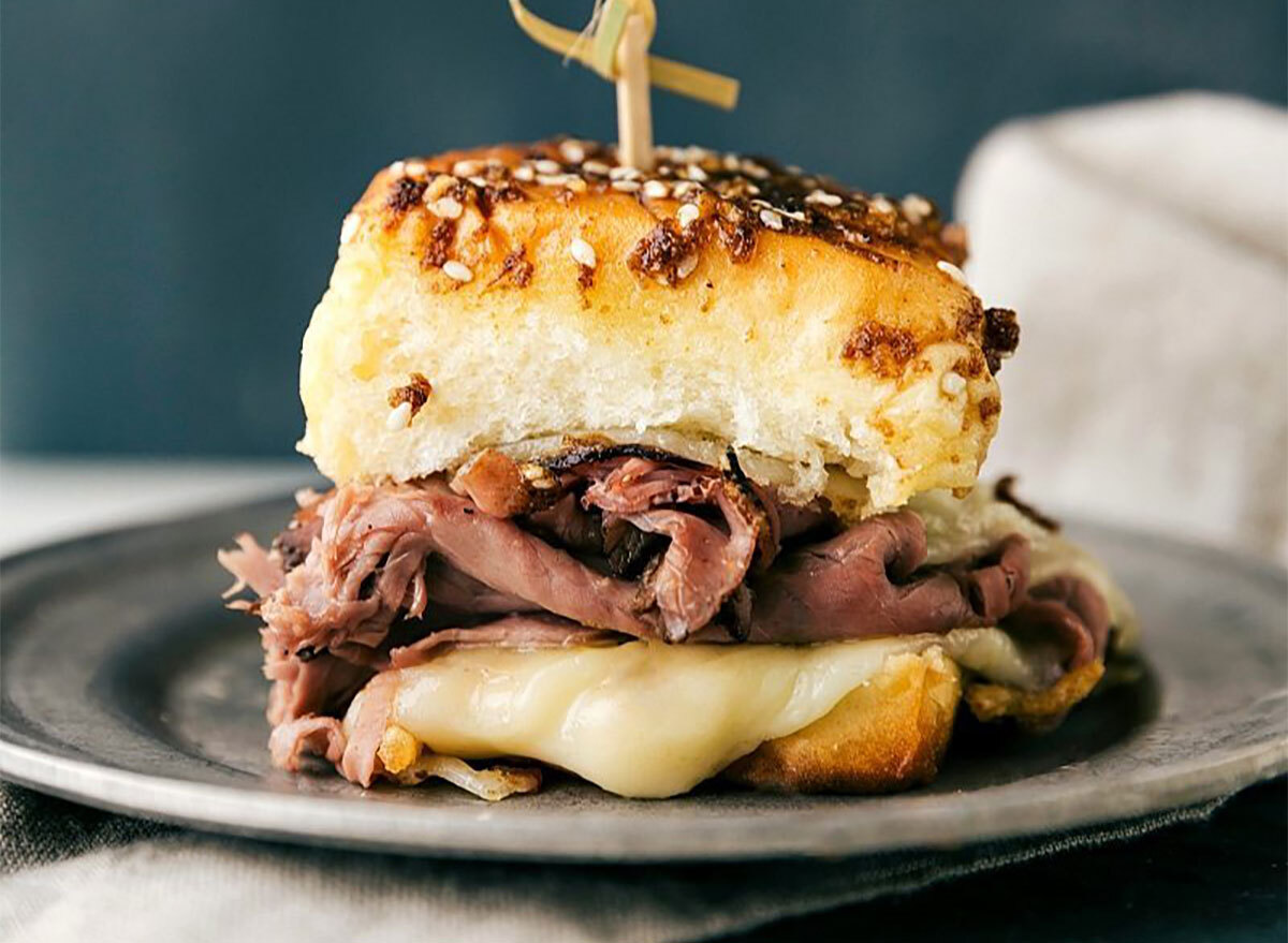 french dip slider on plate