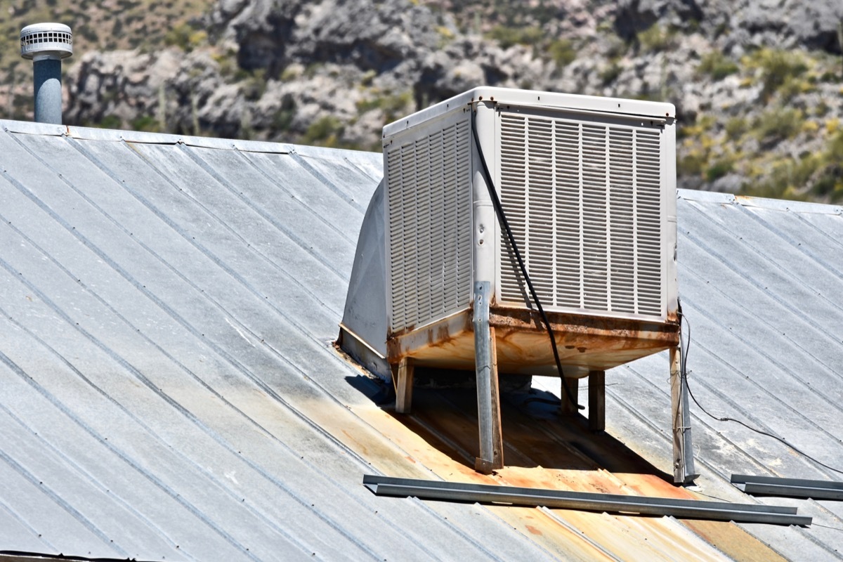 evaporative cooler on roof