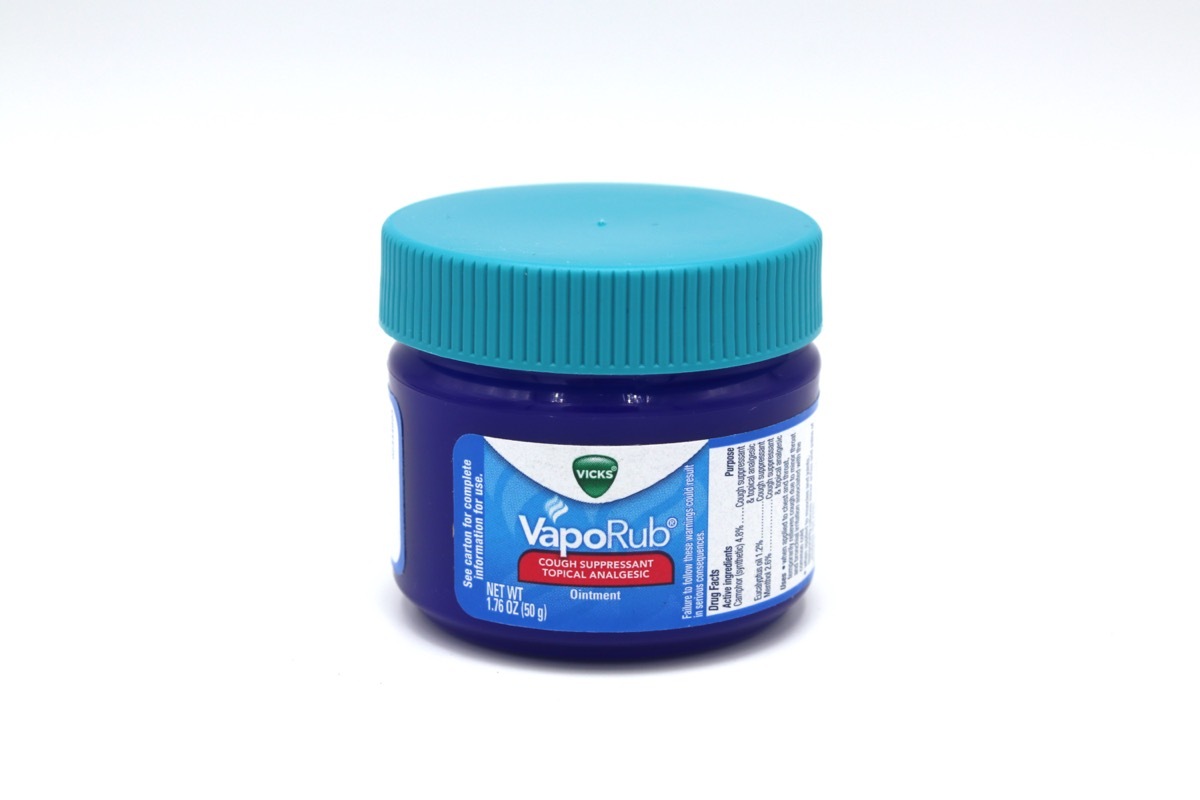 Vick's Vapor Rub, most commonly used for cold remedy