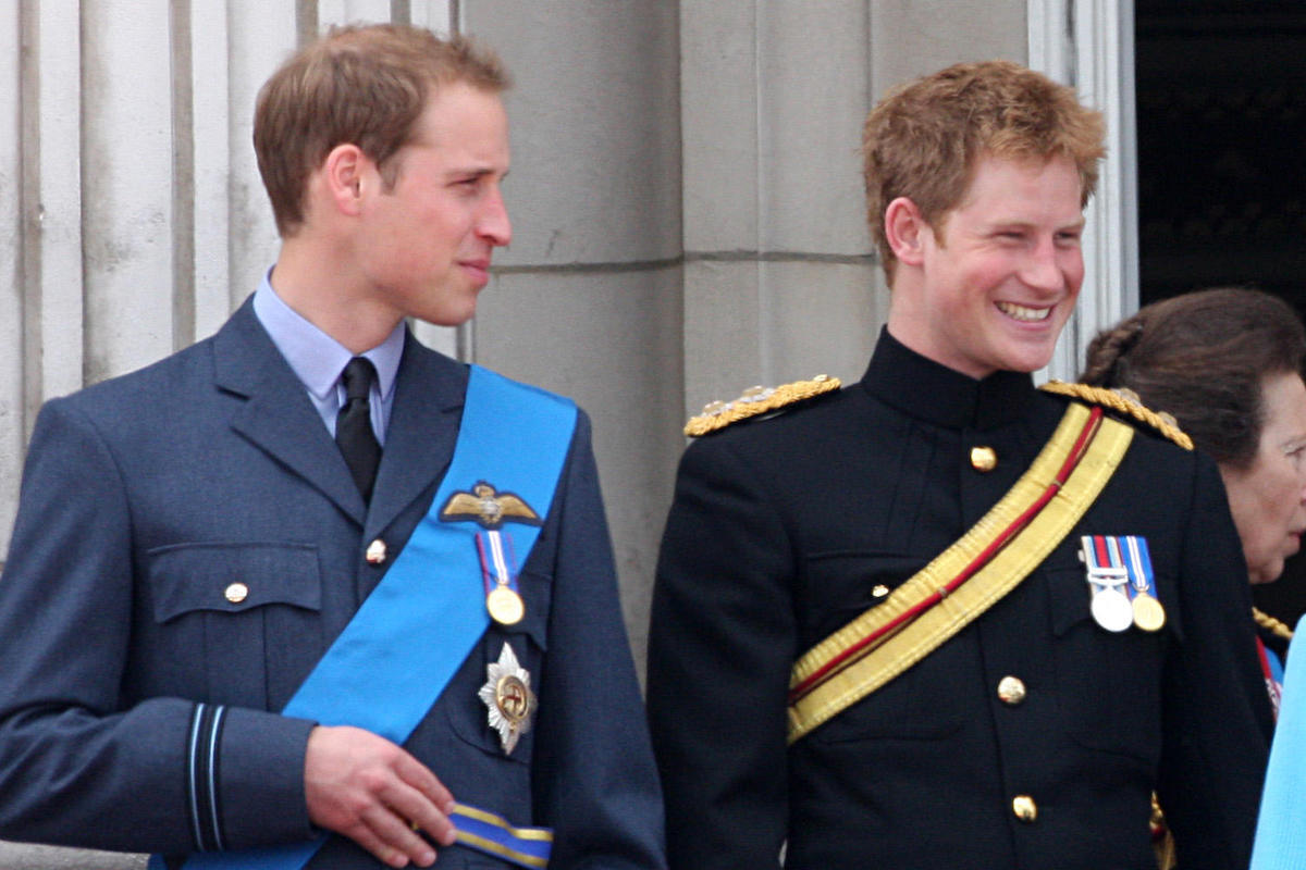 Prince William of Wales, Prince Harry of Wales attend the Trooping The Colour ceremony marking the Queen Elizabeth II's birthday at the Horse Guards Parade in London, United Kingdom, 13 June 2009. Thousands of people have turned up to watch the parade dating back to the 17th century.