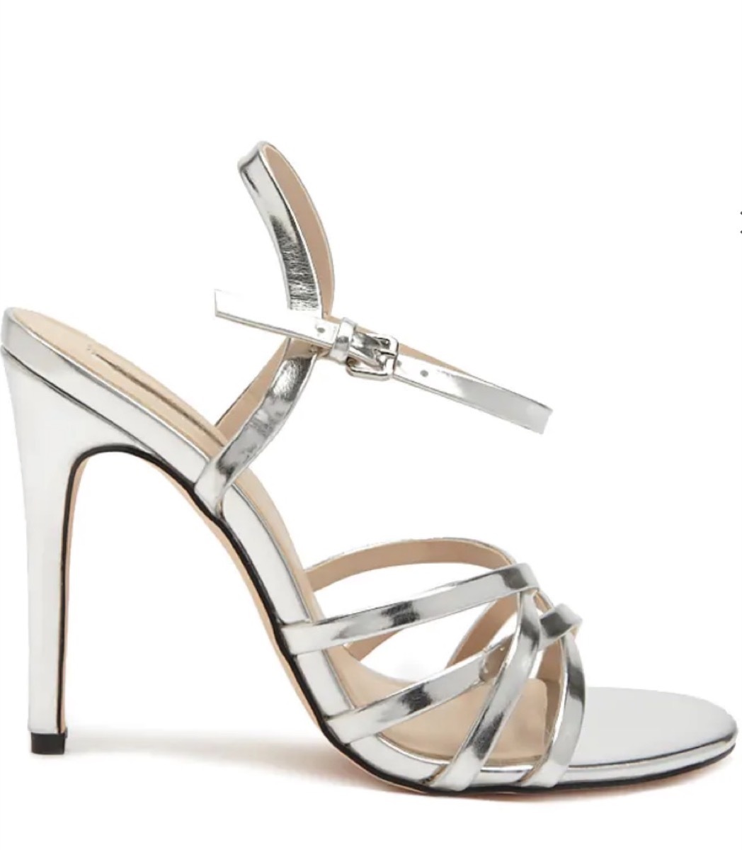 silver strappy sandals, affordable sandals