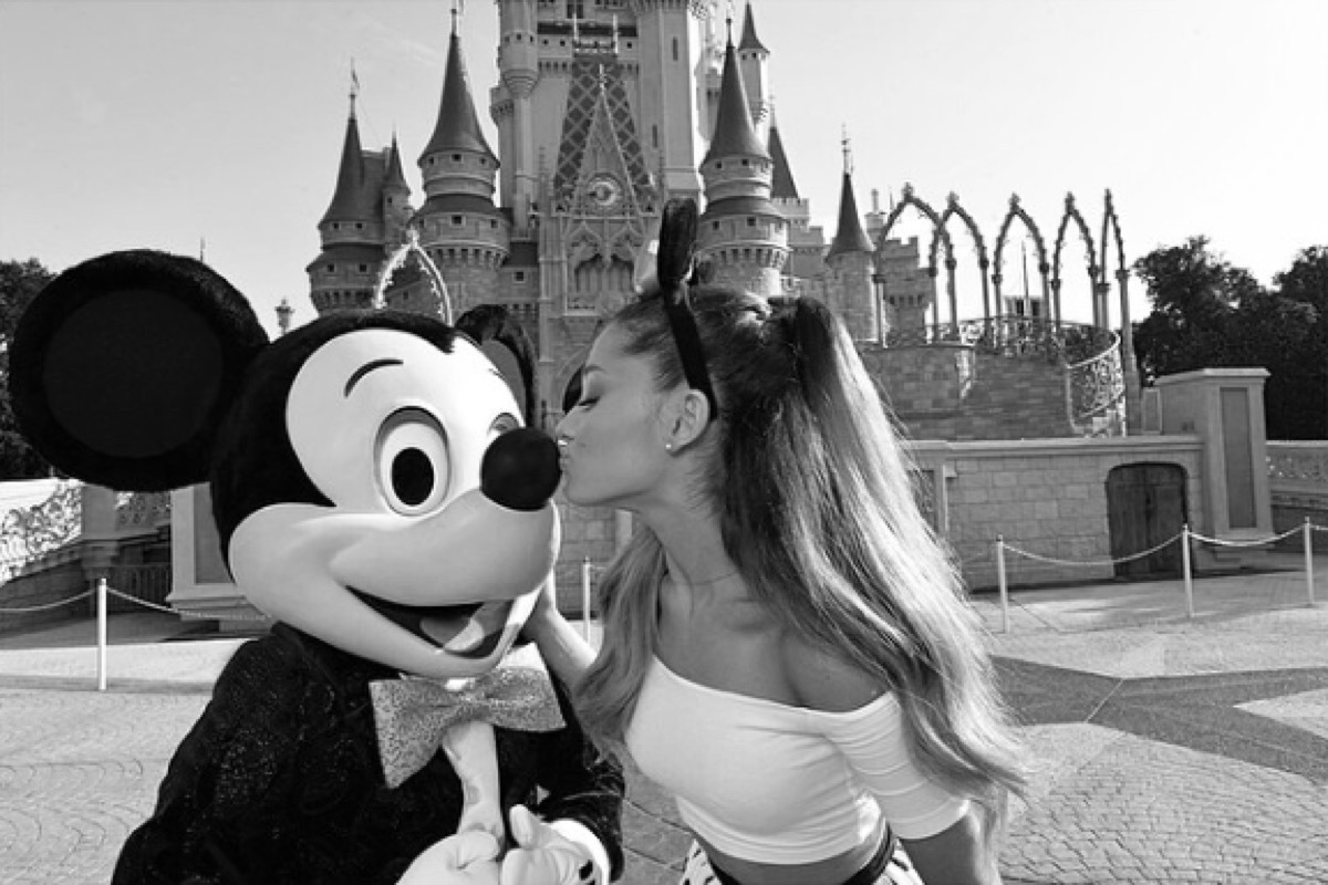 ariana grande disney with mickey mouse, disney celebs