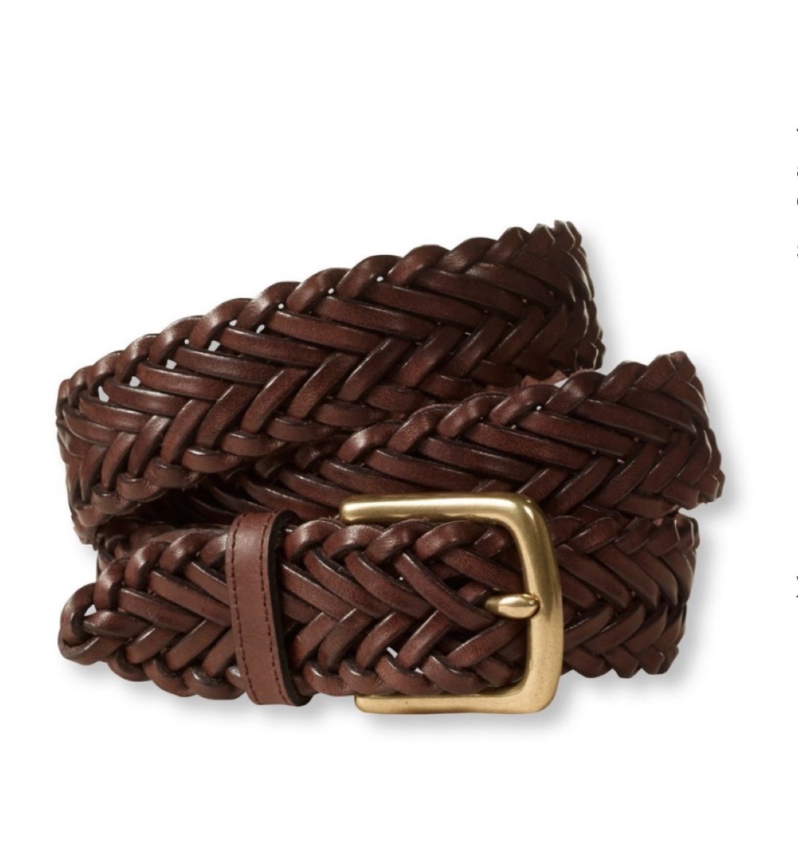 brown braided leather belt