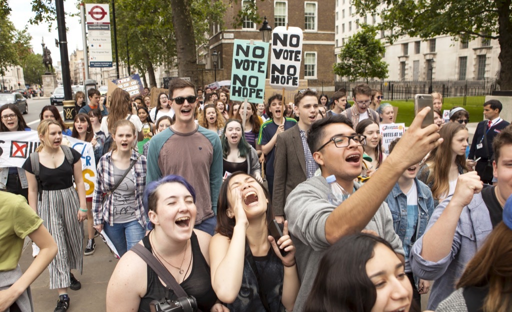 students protesting Facts About Millennials