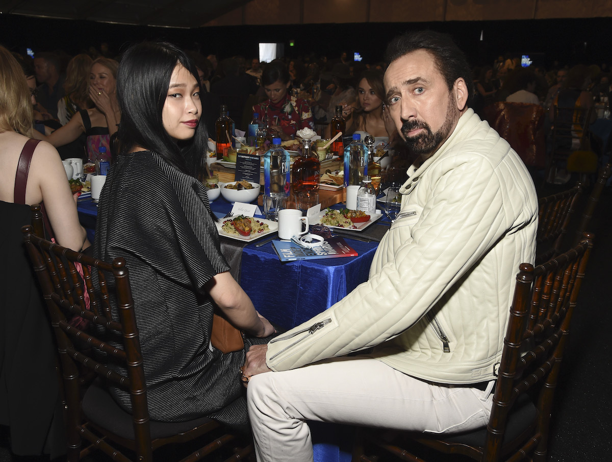 Riko Shibata and Nicolas Cage at the Film Independent Spirit Awards in February 2020