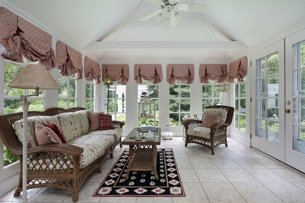 elegant sunroom, 1980s home design