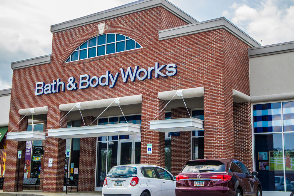 The exterior of a Bath & Body Works store