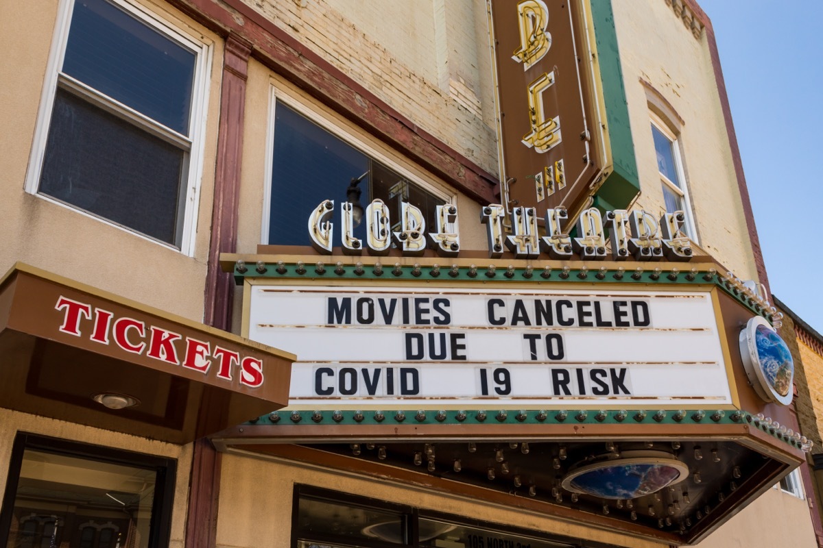 movie theater marquee covid-19