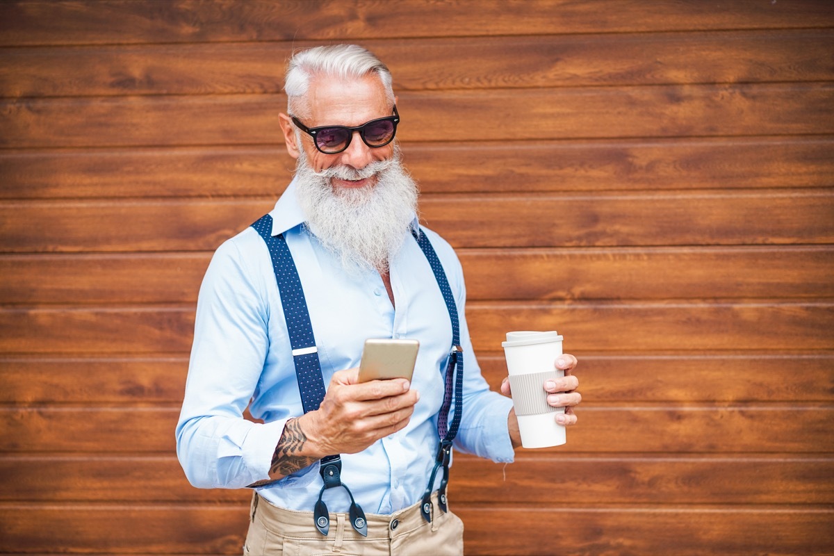 Cool older man with tattoos