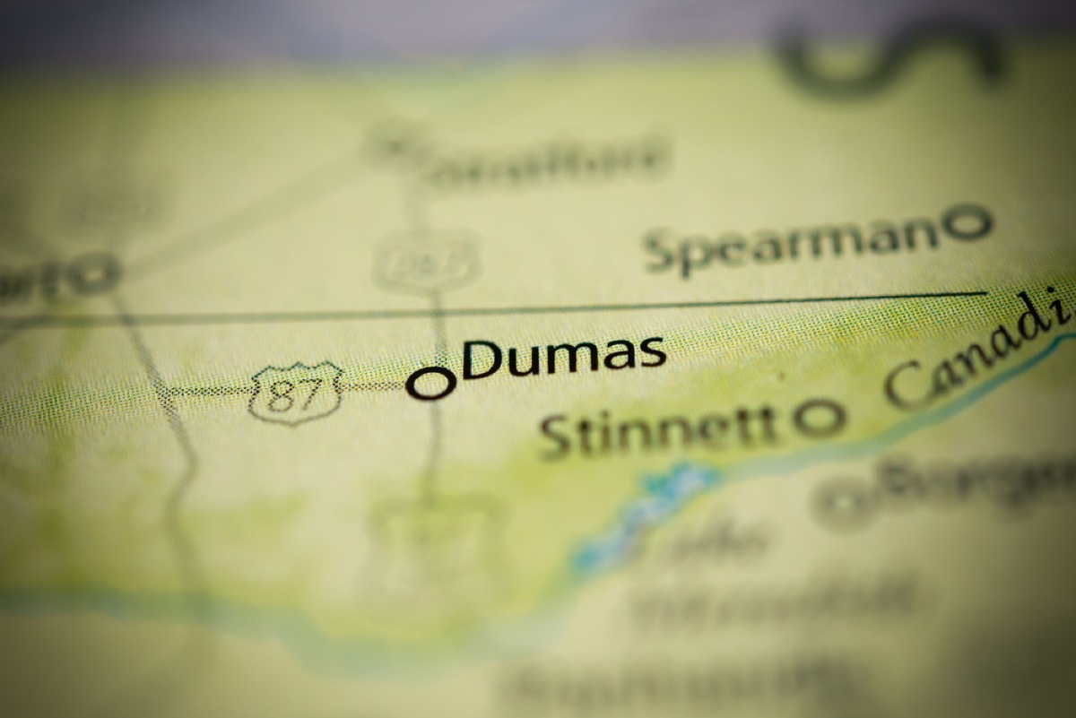 dumas texas on a map