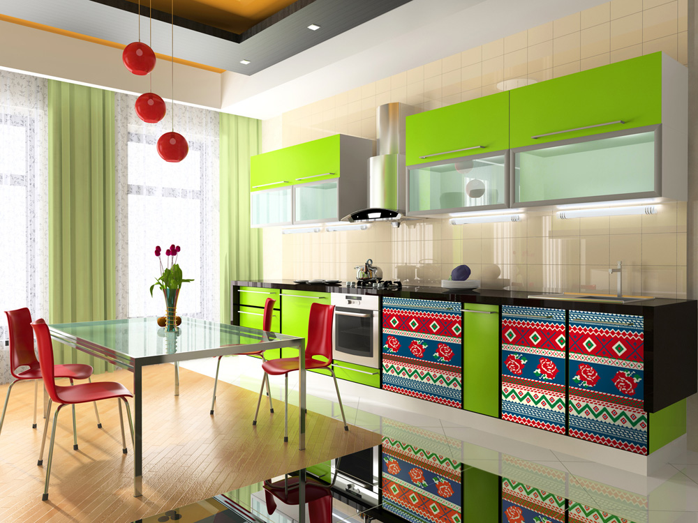 Bright colors in kitchen design