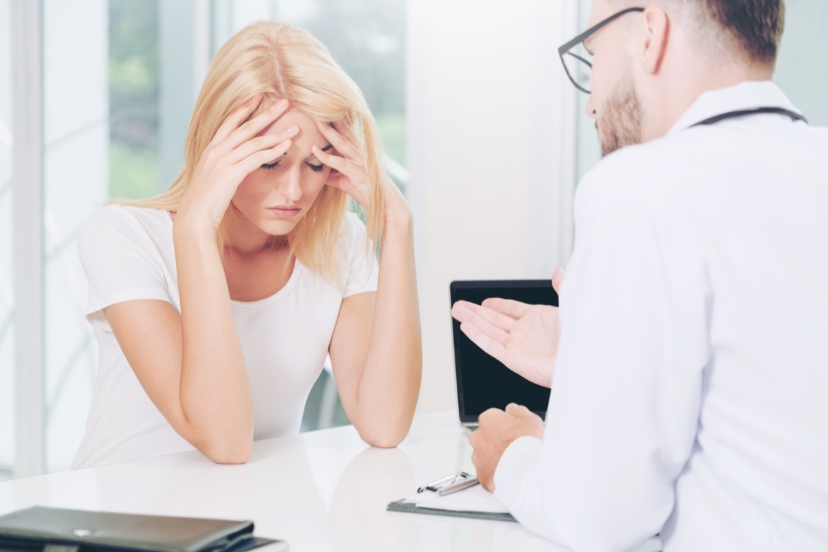 woman upset at the doctor's office diseases that strike younger