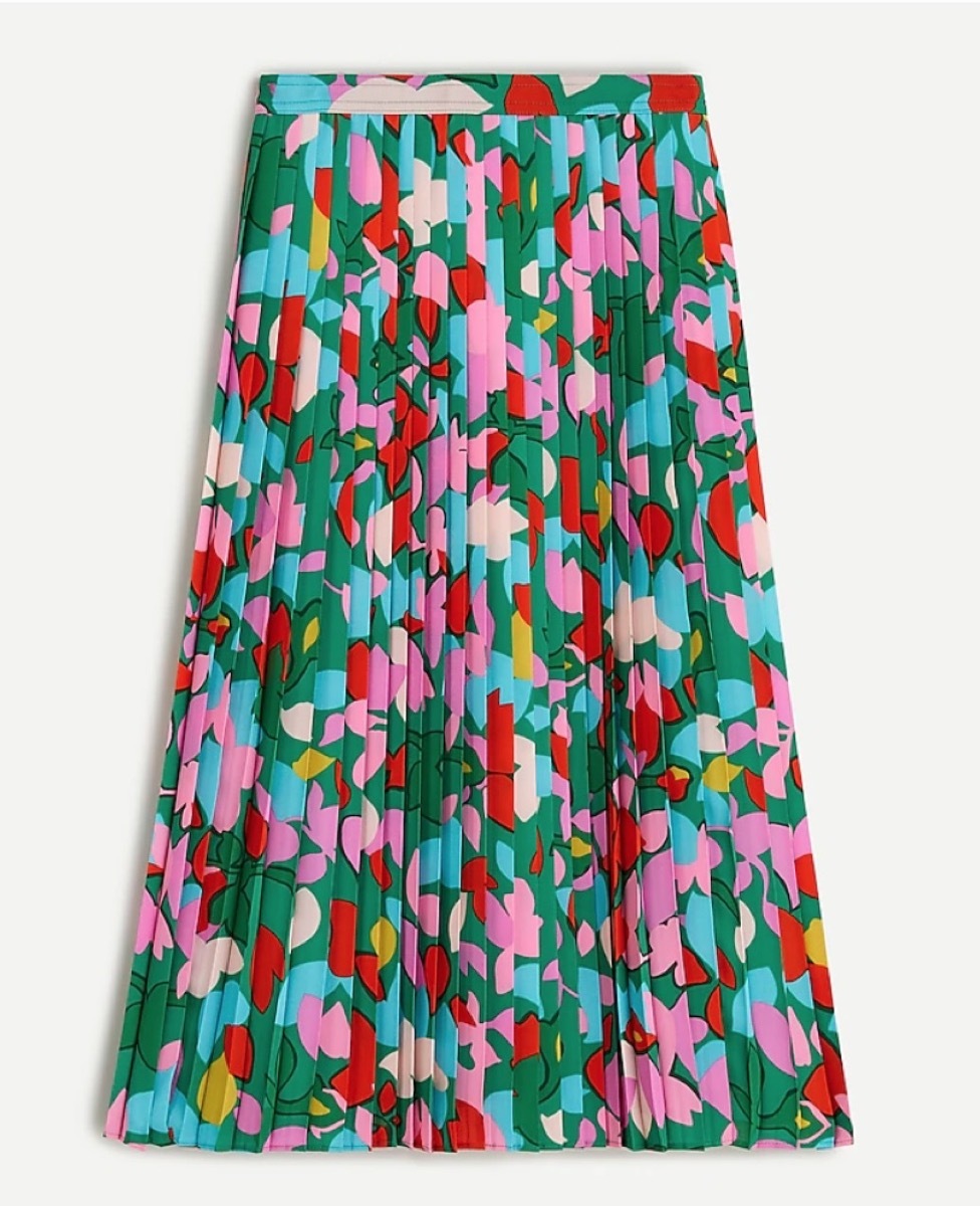 pleated floral skirt