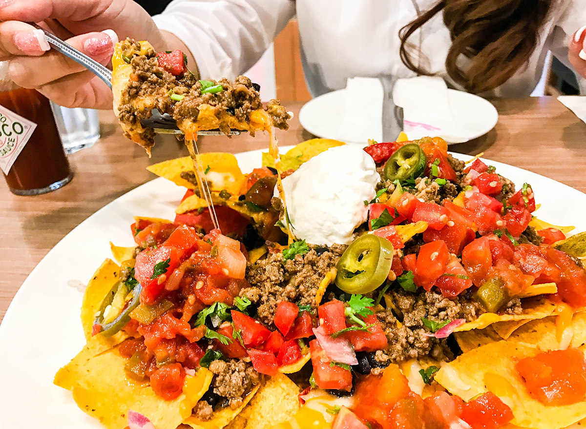 loaded beef-nachos