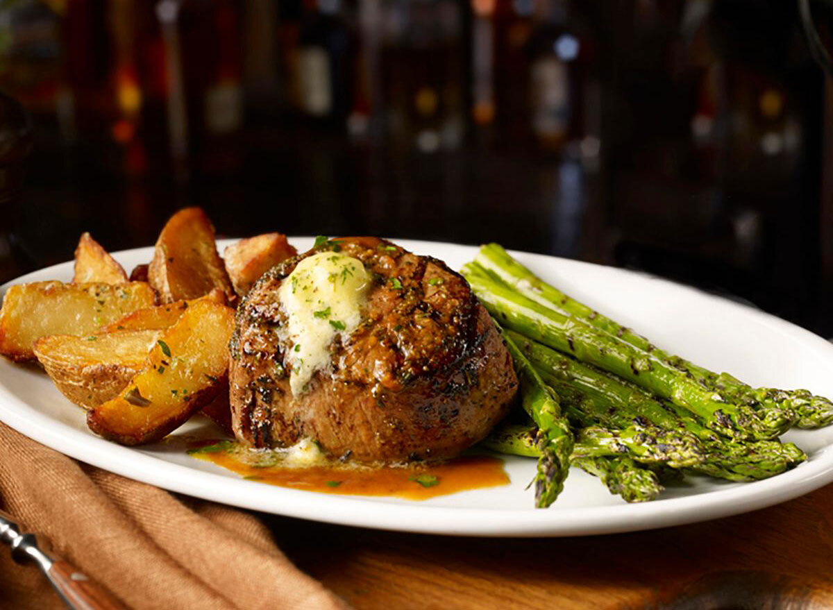 Grilled asparagus side with steak at Maggiano's