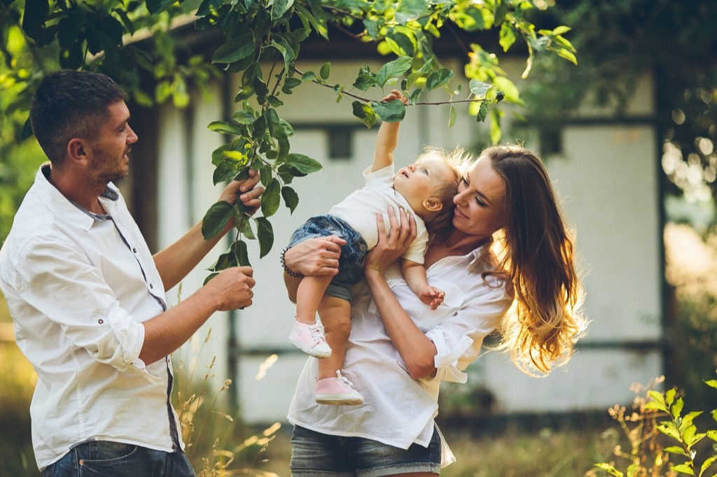 Mom holding baby