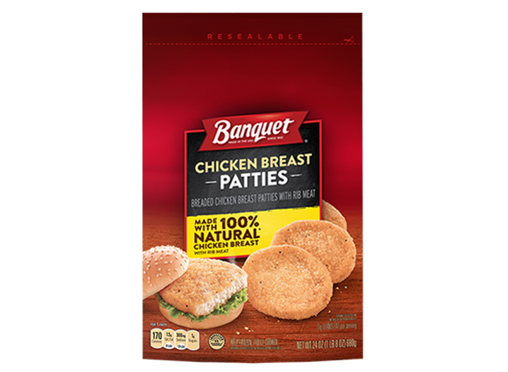 Banquet chicken patties