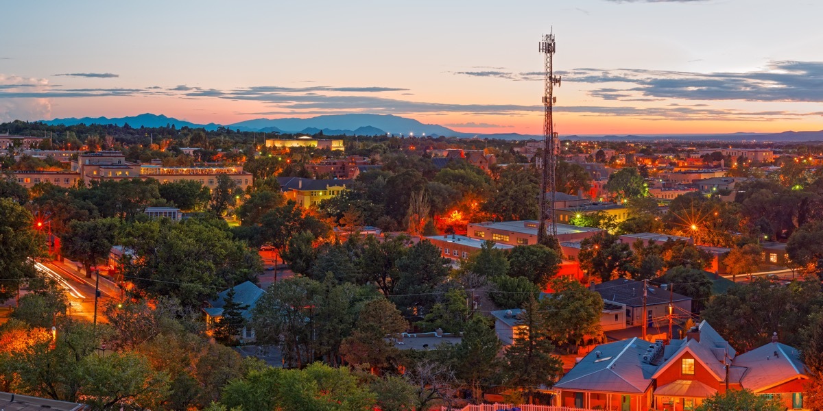 santa fe new mexico at dusk