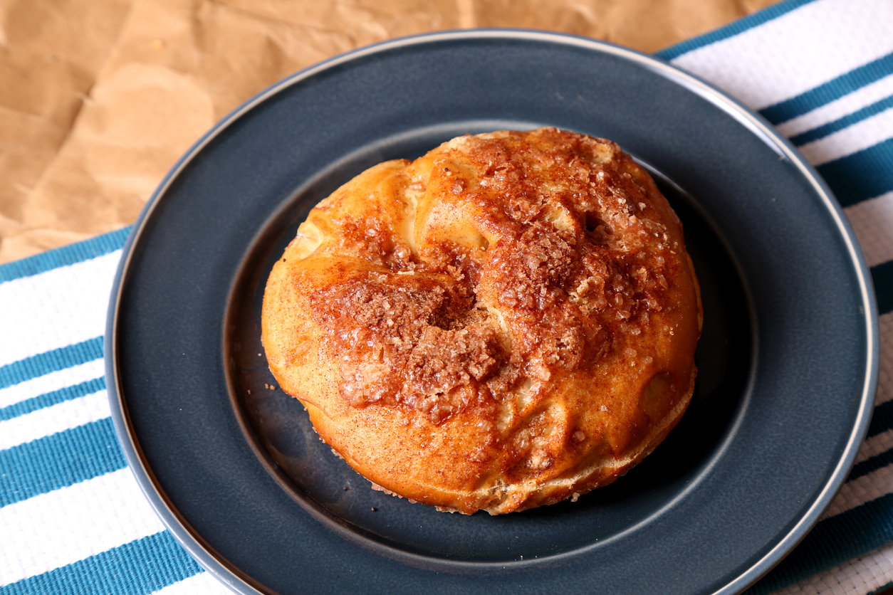 Fresh made cinnamon bagel