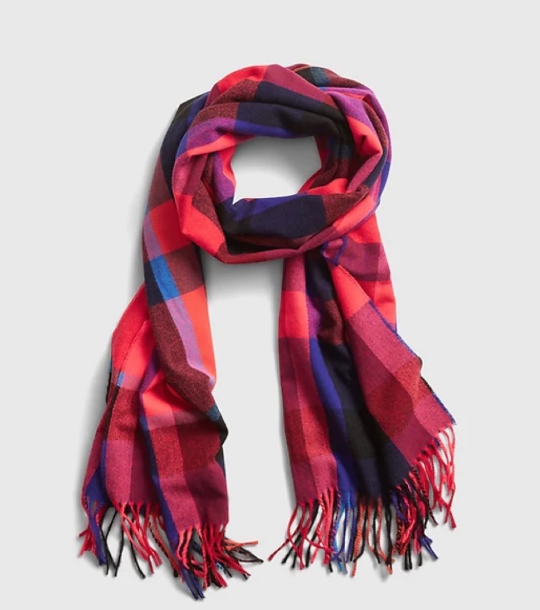 pink plaid scarf