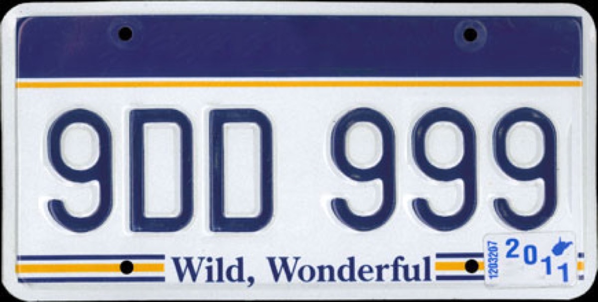 west virginia license plate photoshopped