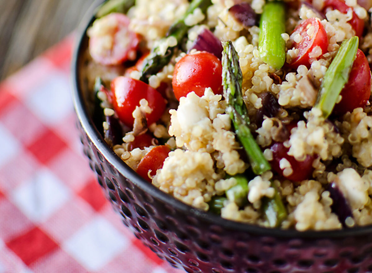 asparagus quinoa feta salad