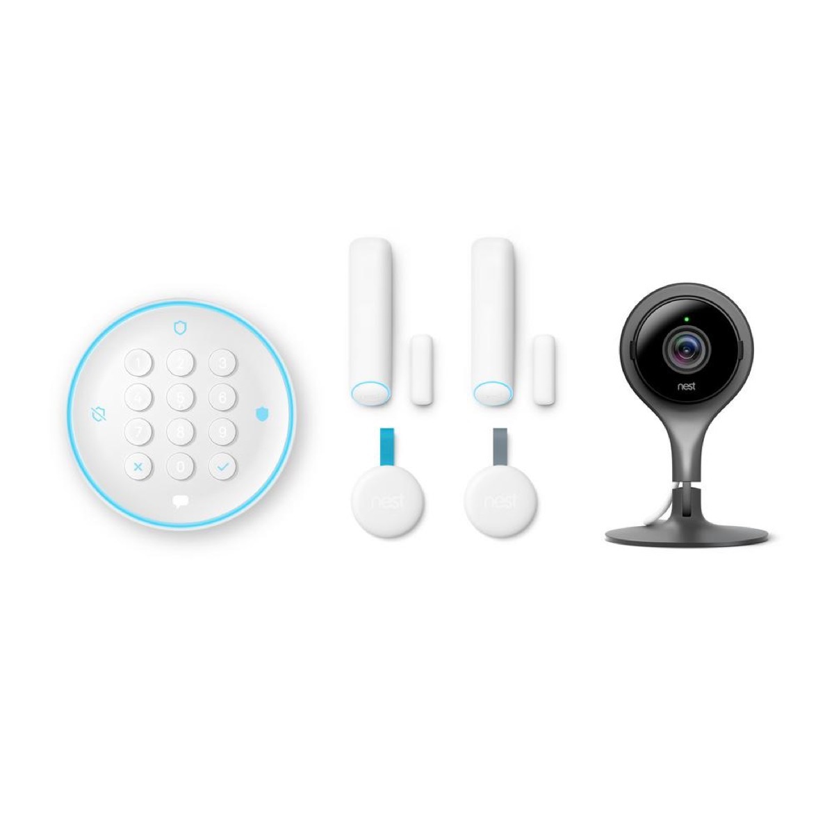 Nest home alarm system white background