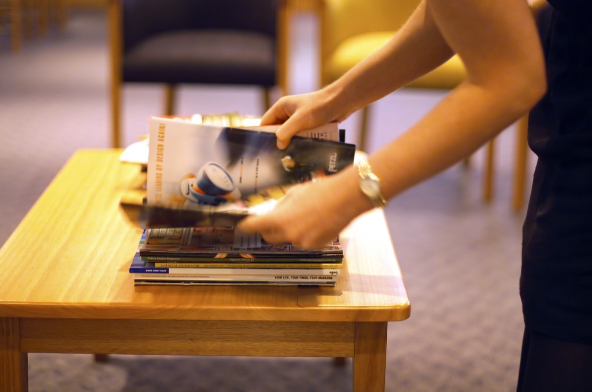 Magazine's in doctor's office waiting room