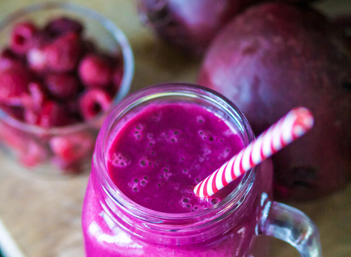 Raspberry beet smoothie