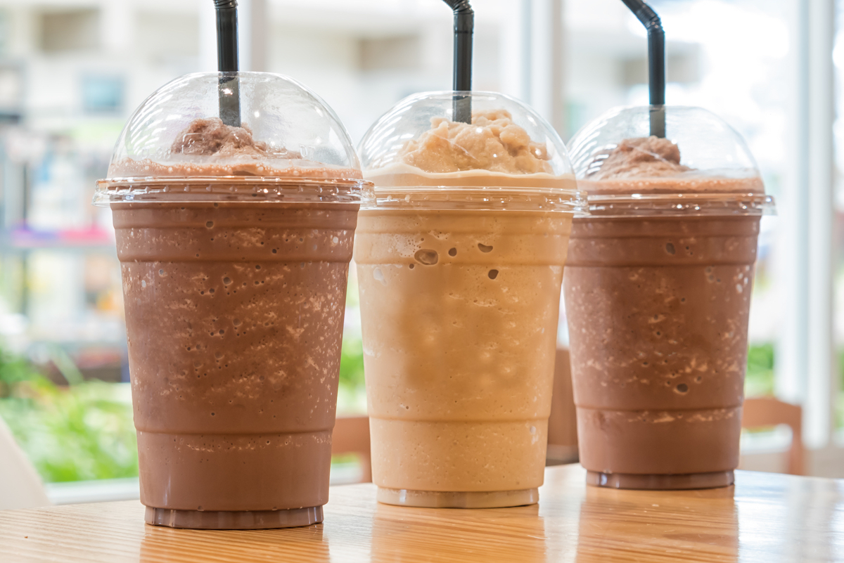 three Frappuccinos on a table