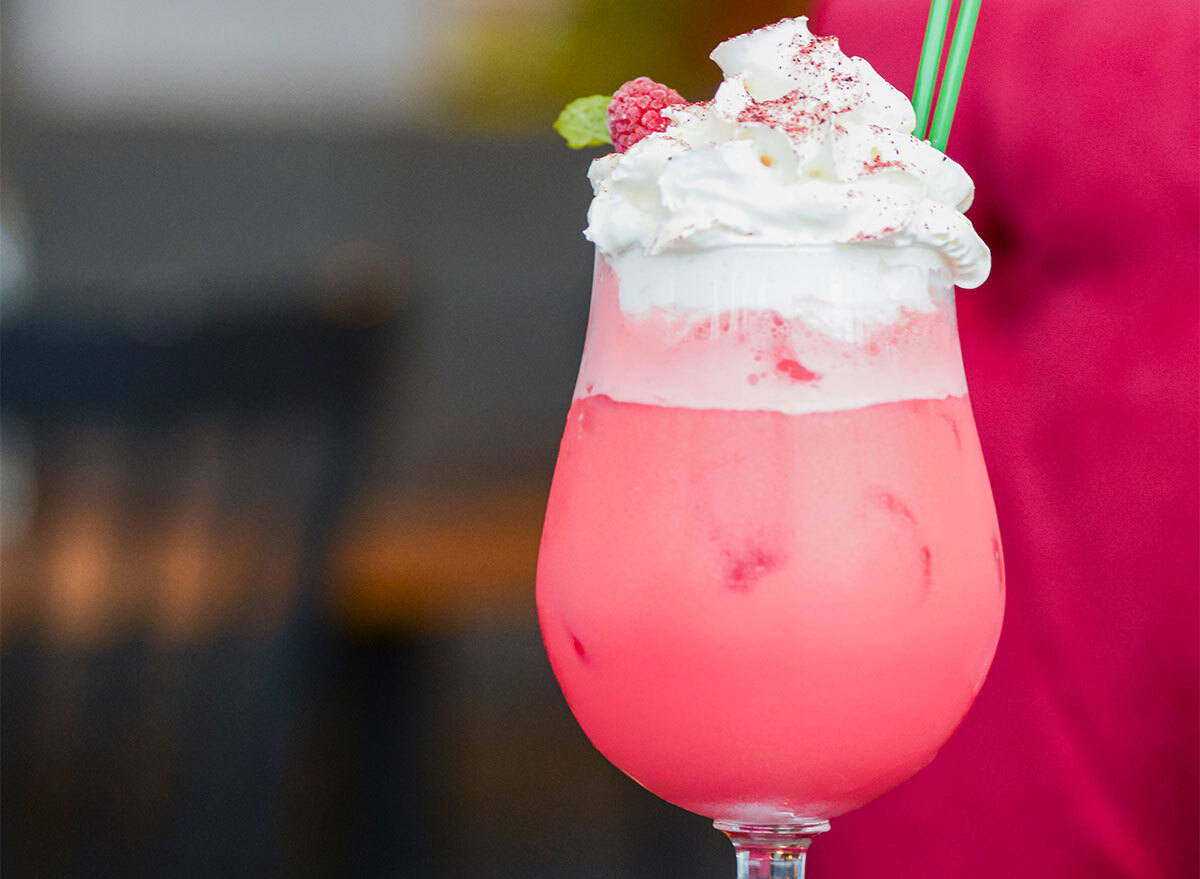 strawberry cream soda with whipped cream