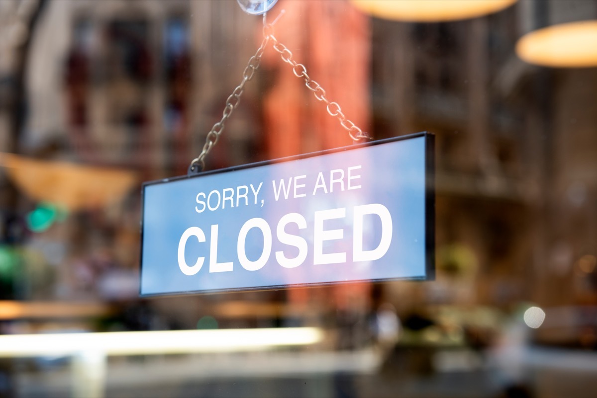 store closed sign