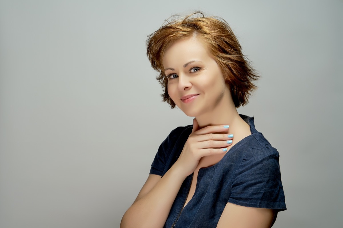 woman in navy blue