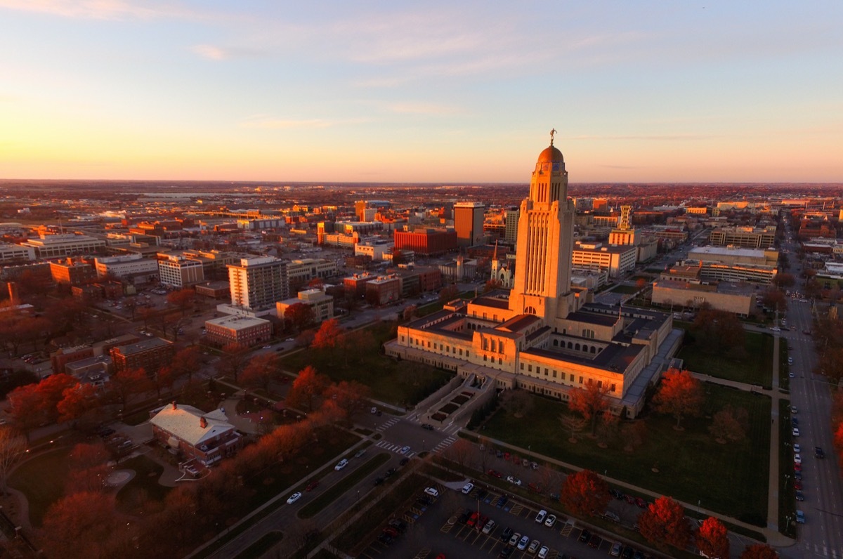 Fall Color Orange Tree Leaves Nebraska State Capital Lincoln